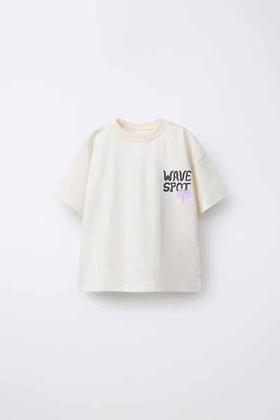 PALM TREE AND SUN PRINT T-SHIRT