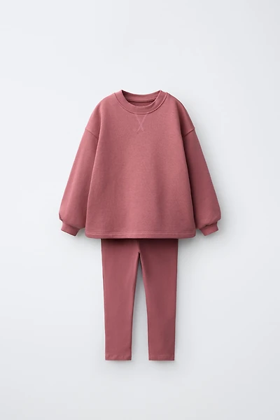 PLAIN SWEATSHIRT AND LEGGING SET