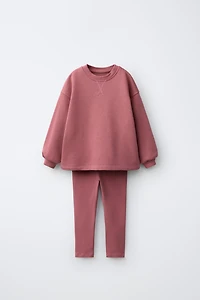 PLAIN SWEATSHIRT AND LEGGING SET