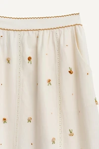 LIMITED EDITION EMBROIDERED FLORAL MIDI SKIRT