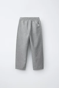 PANTALON RAYURES AVEC LIN