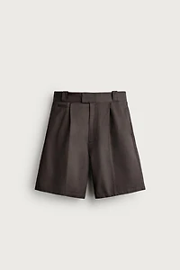 RELAXED FIT PLEATED SHORTS