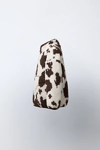 COW PRINT FLEECE JACKET