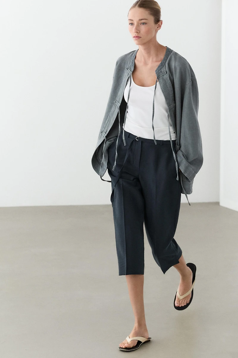 100% linen kimono with bows