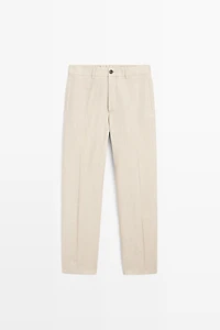 100% Linen Elastic-Waist Pants
