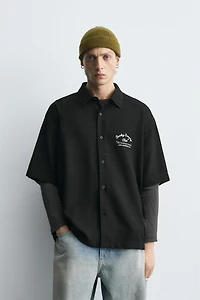 EMBROIDERED FLOWY SHIRT