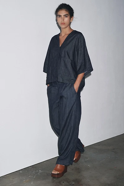 CHEMISE EN DENIM DÉCONTRACTÉE ZW COLLECTION