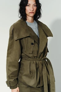 BELTED COTTON TRENCH COAT