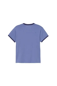 SLIM FIT T-SHIRT WITH CONTRASTING RIB TRIM