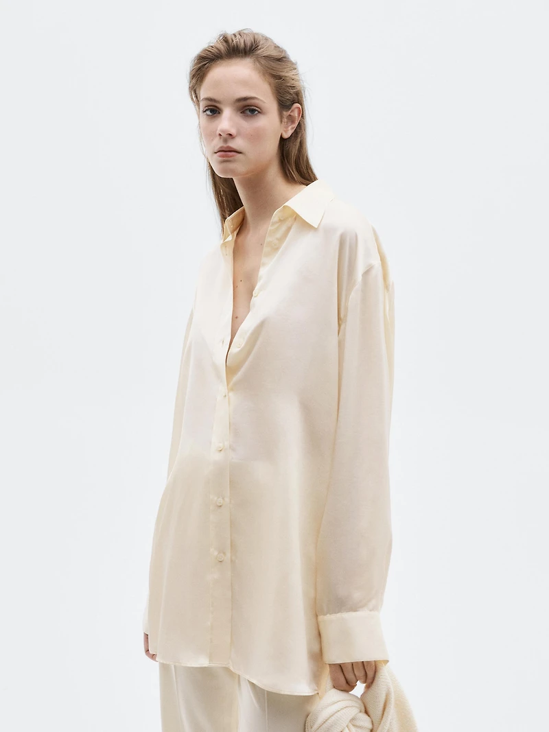 Flowing satin oversize shirt - LIMITED