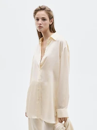 Flowing satin oversize shirt - LIMITED