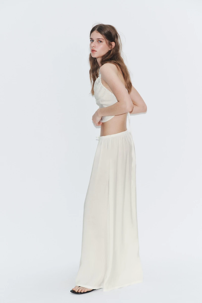 PANTALON PALAZZO À CORDONS