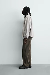 CONTRAST EMBROIDERY STRIPED SHIRT