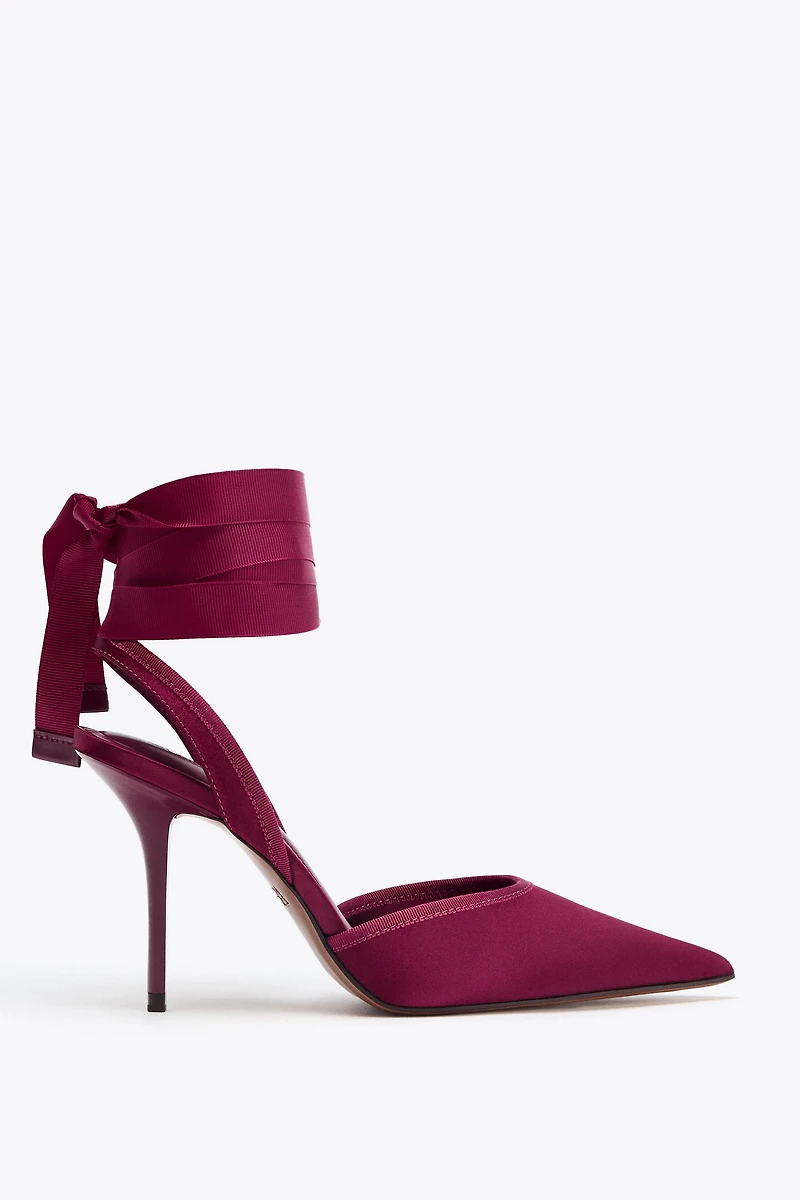 SLINGBACK ANKLE STRAP HEELS