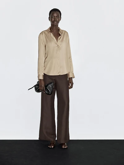 Flowing satin shirt