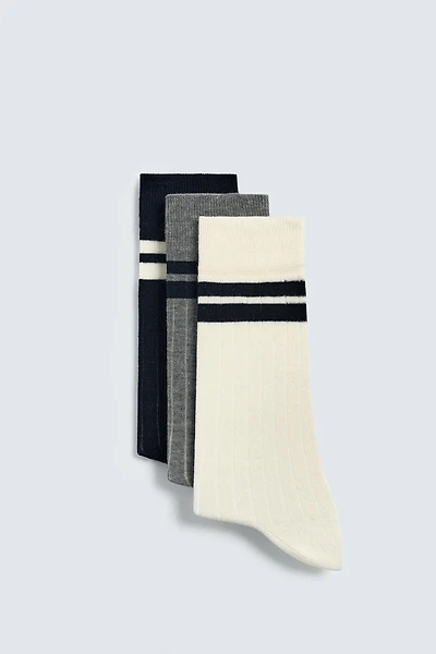 3-PACK STRIPED SOCKS