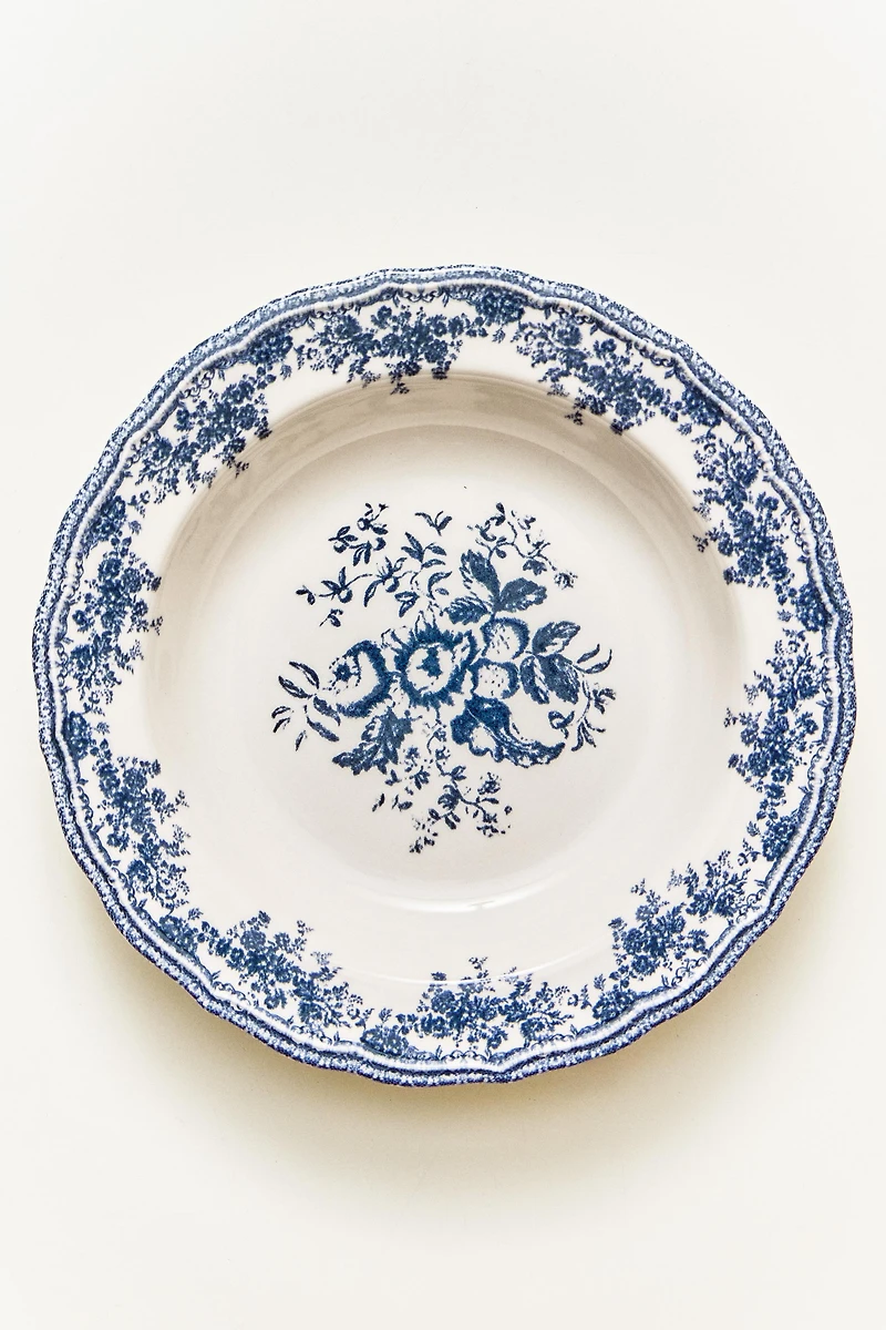 ASSIETTE CREUSE FAÏENCE FLORALE