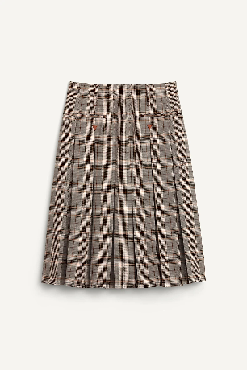 PLAID BOX PLEAT SKIRT - LIMITED EDITION