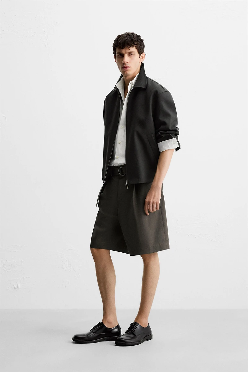 BELTED WIDE FIT BERMUDA SHORTS