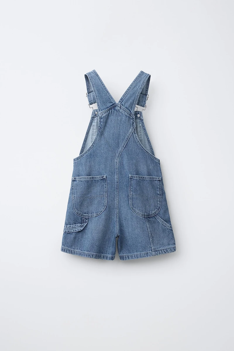 DENIM OVERALL SHORTS
