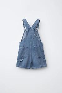 DENIM OVERALL SHORTS