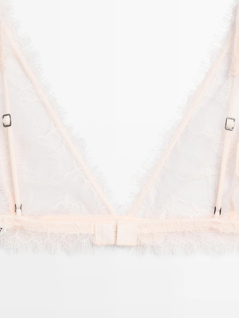 Frayed lace bralette