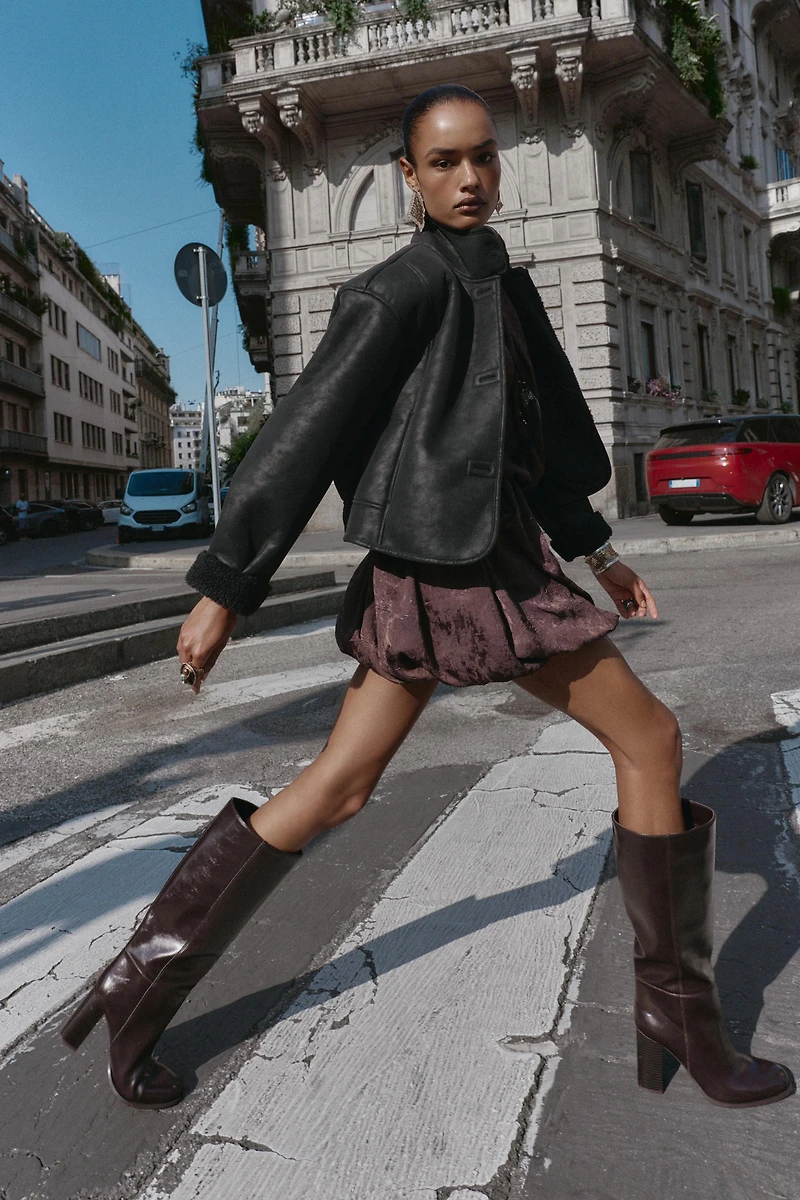 DOUBLE-FACED FAUX SUEDE JACKET