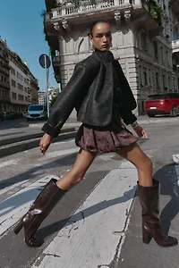 DOUBLE-FACED FAUX SUEDE JACKET