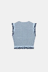 PLAID SMOCKED TOP