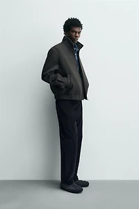 ZIPPERED WOOL EFFECT JACKET