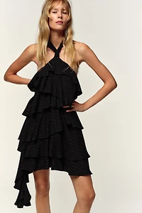 HALTER METALLIC THREAD DRESS