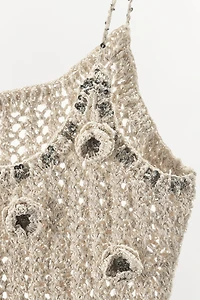 LIMITED EDITION CROCHET TOP WITH RAISED FLOWERS