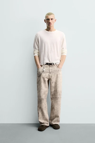 PANTALON BAGGY FIT À IMPRIMÉ ABSTRAIT