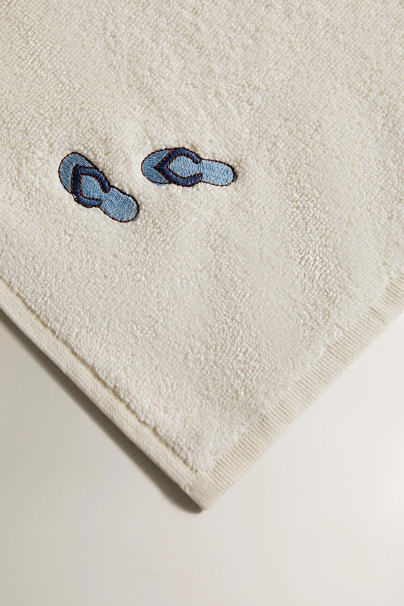 BEACH EMBROIDERY BATH TOWEL