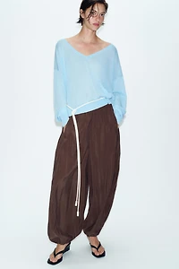 PANTALON BOUFFANT À TAILLE ÉLASTIQUE