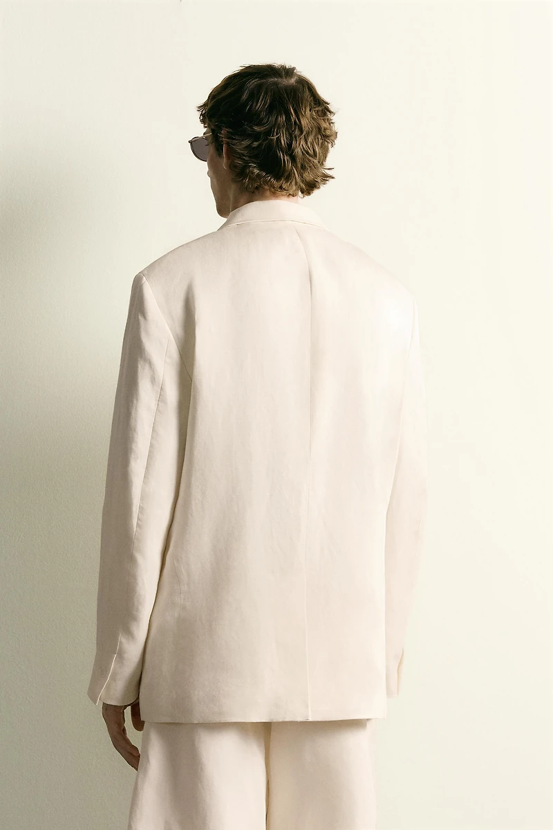 VISCOSE - LINEN DOUBLE-BREASTED BLAZER