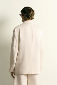 VISCOSE - LINEN DOUBLE-BREASTED BLAZER
