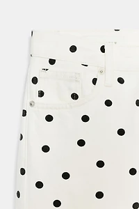 TRF LOW RISE WIDE LEG POLKA DOT JEANS