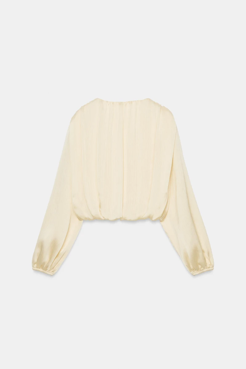 SATIN EFFECT BALLOON BLOUSE