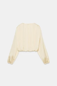 SATIN EFFECT BALLOON BLOUSE