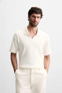RIB KNIT POLO SHIRT