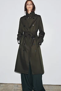 WATER REPELLENT DOUBLE-BREASTED TRENCH COAT ZW COLLECTION
