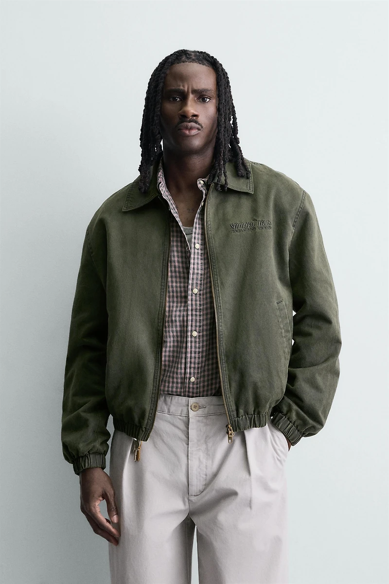 BLOUSON EFFET DAIM DÉLAVÉ