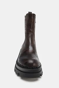 BOTTINES À PLATEFORME EFFET USÉ