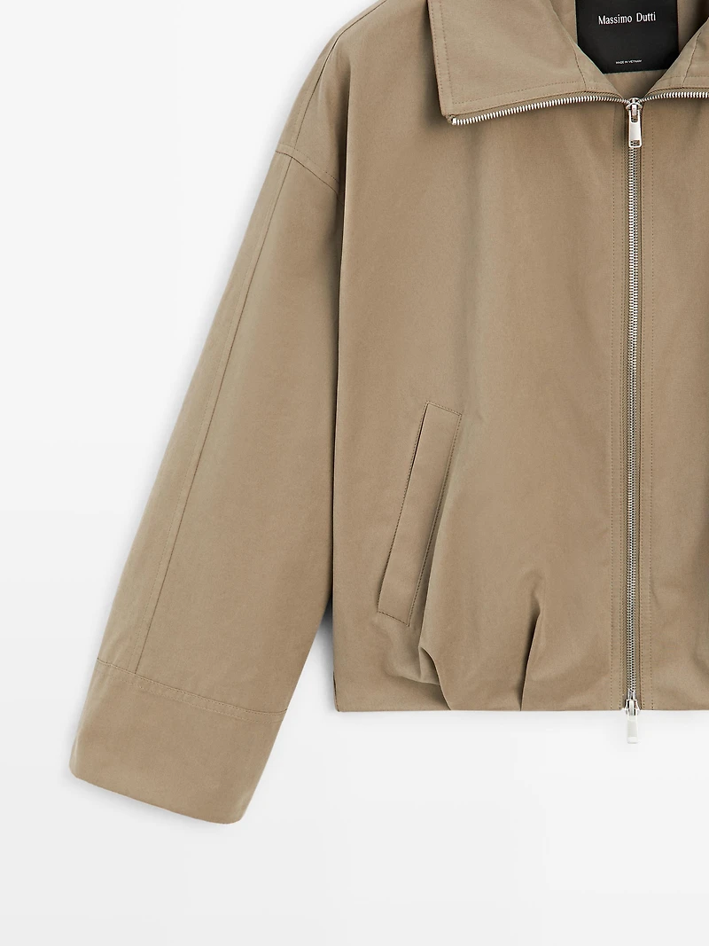 Cotton blend bomber jacket