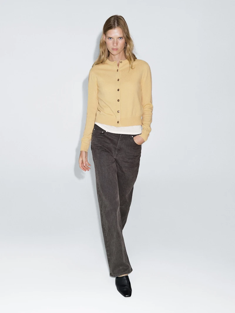 Cardigan boutons dorés 100 % laine