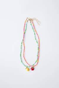 TWO-PACK OF TOMATO AND LEMON NECKLACES