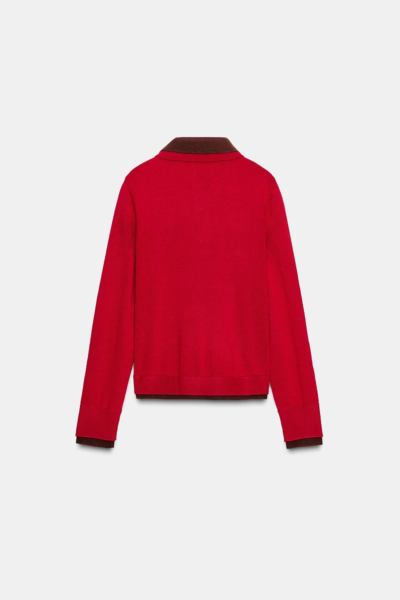 PULL POLO EN MAILLE BIMATIÈRE