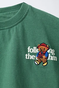 EMBROIDERED BEAR T-SHIRT