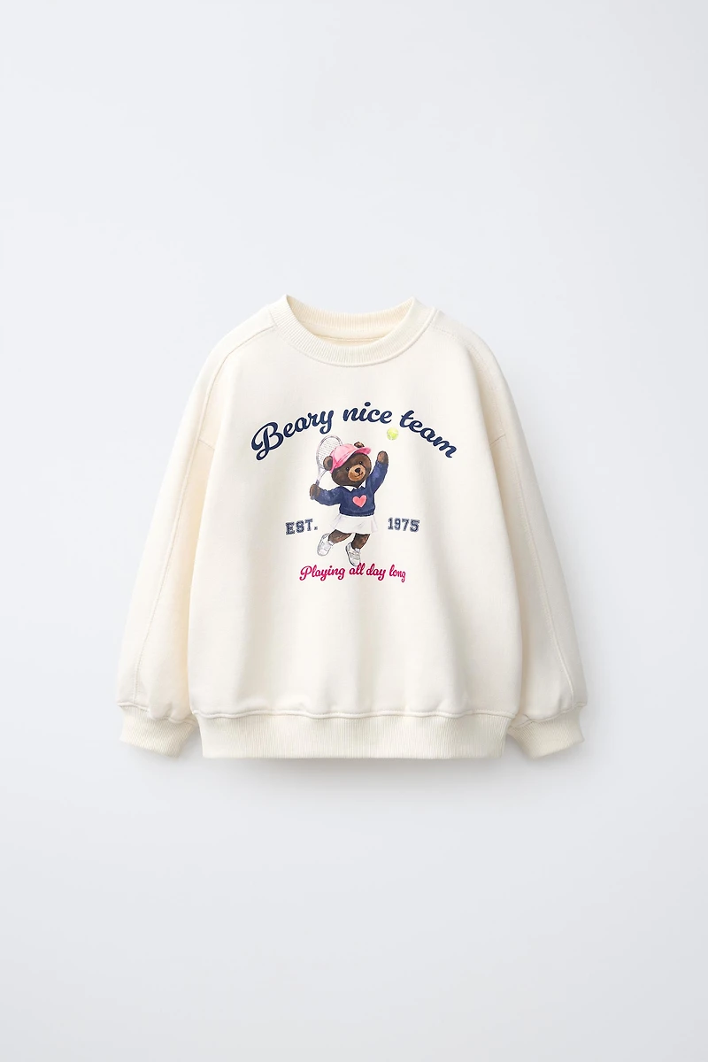 BEAR PRINT SWEATSHIRT